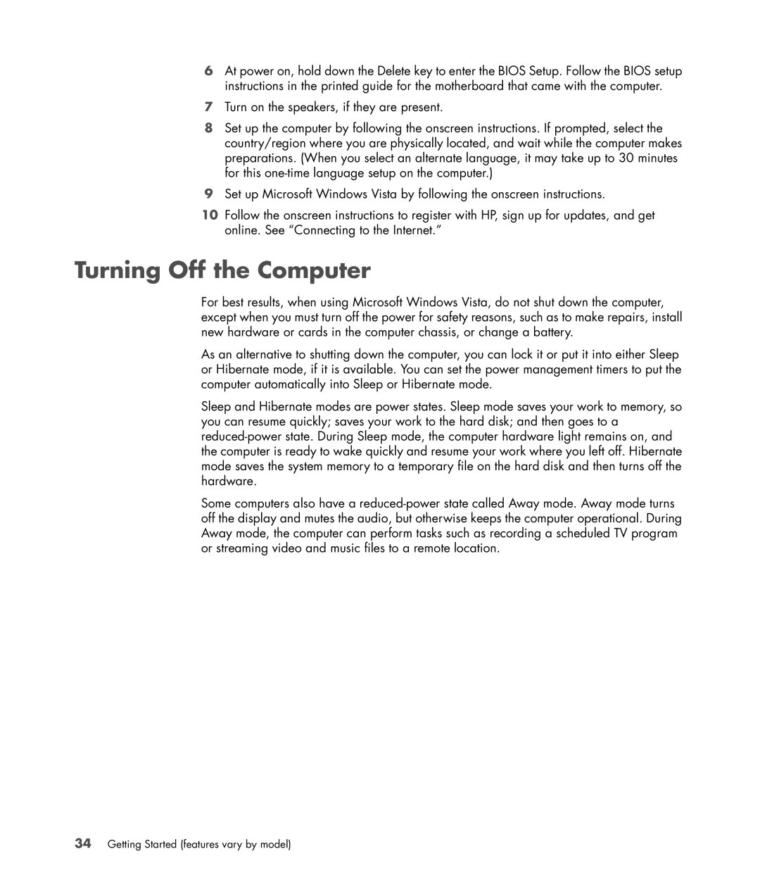 HP Blackbird 002-21A Gaming System, Blackbird 002-01A Gaming System manual Turning Off the Computer 