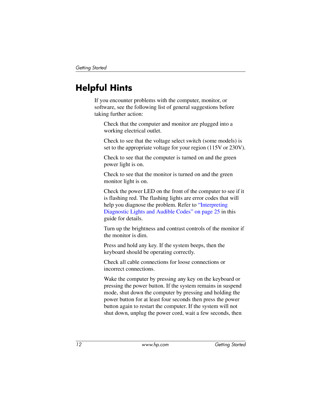 HP Blade Client manual Helpful Hints 