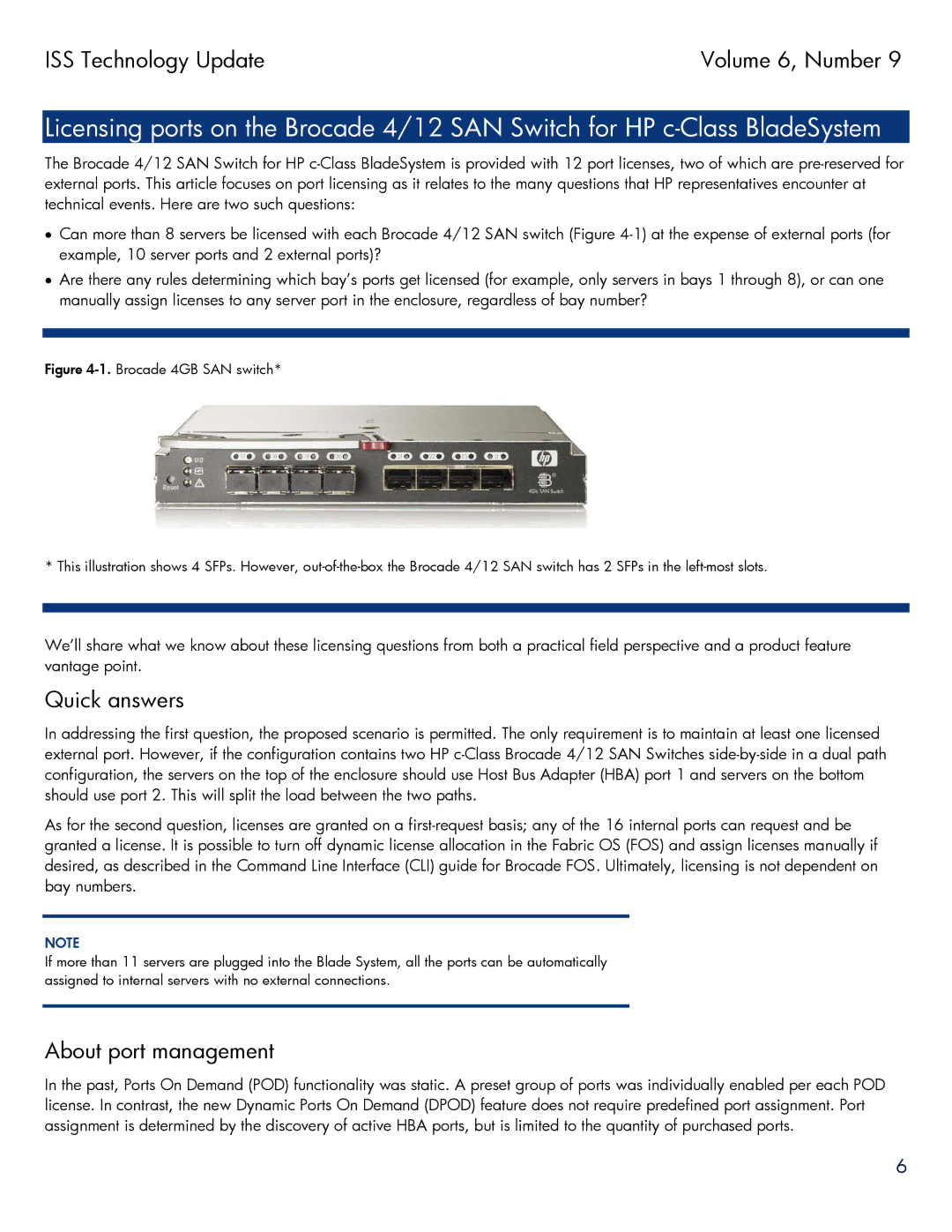 HP blade xw460c blade manual Quick answers, About port management 