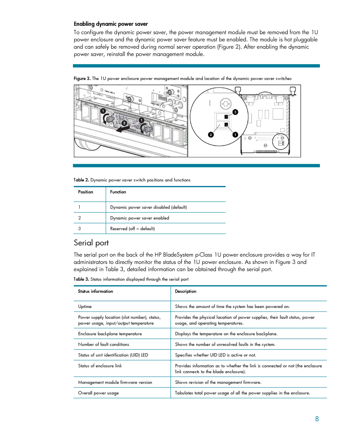 HP BladeSystem p-Class 1U manual Serial port 