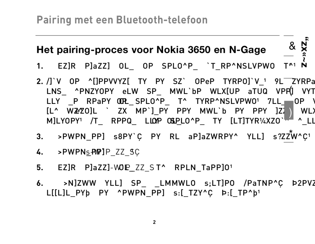 HP Bluetooth Hands-Free Headset F8T061ea manual Het pairing-proces voor Nokia 3650 en N-Gage 