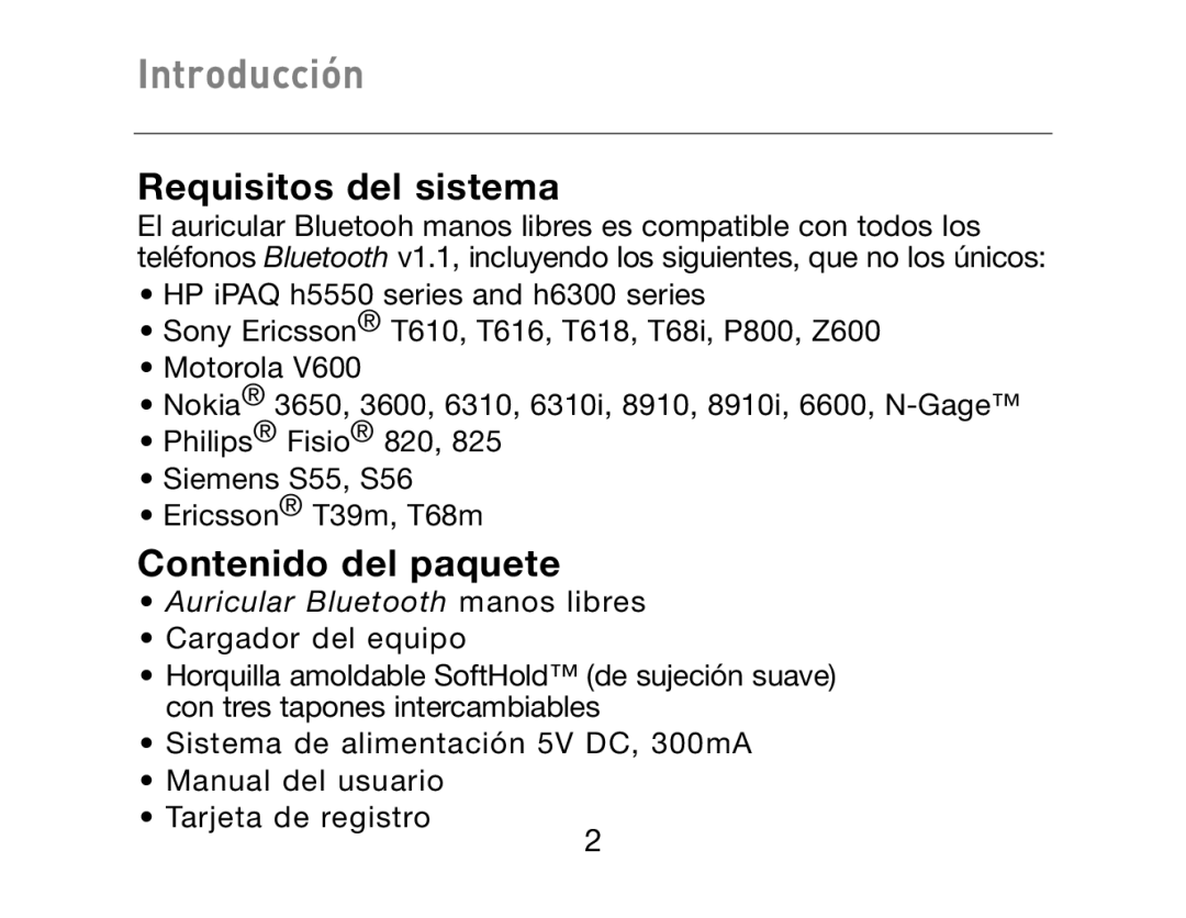 HP Bluetooth Hands-Free Headset F8T061ea manual Introducción, Requisitos del sistema, Contenido del paquete 