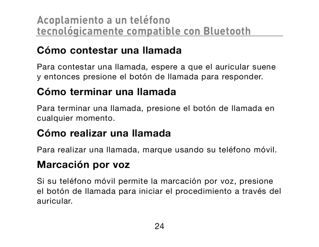 HP Bluetooth Hands-Free Headset F8T061ea Cómo contestar una llamada, Cómo terminar una llamada, Cómo realizar una llamada 