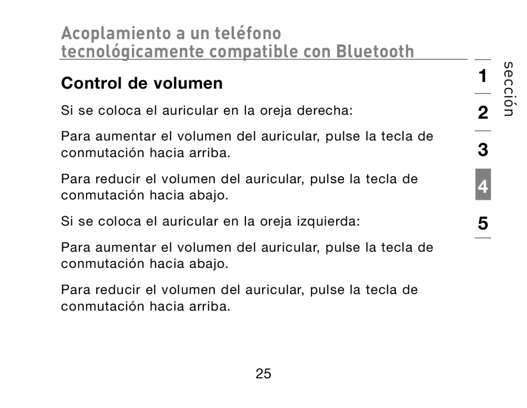 HP Bluetooth Hands-Free Headset F8T061ea manual Control de volumen 