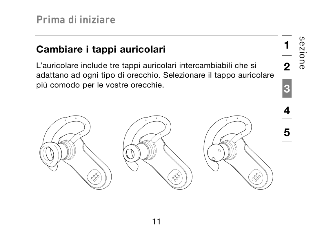 HP Bluetooth Hands-Free Headset F8T061ea manual Cambiare i tappi auricolari 