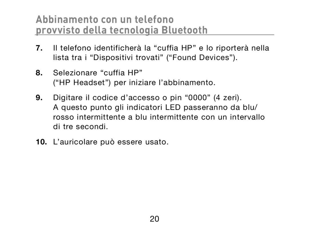 HP Bluetooth Hands-Free Headset F8T061ea manual 