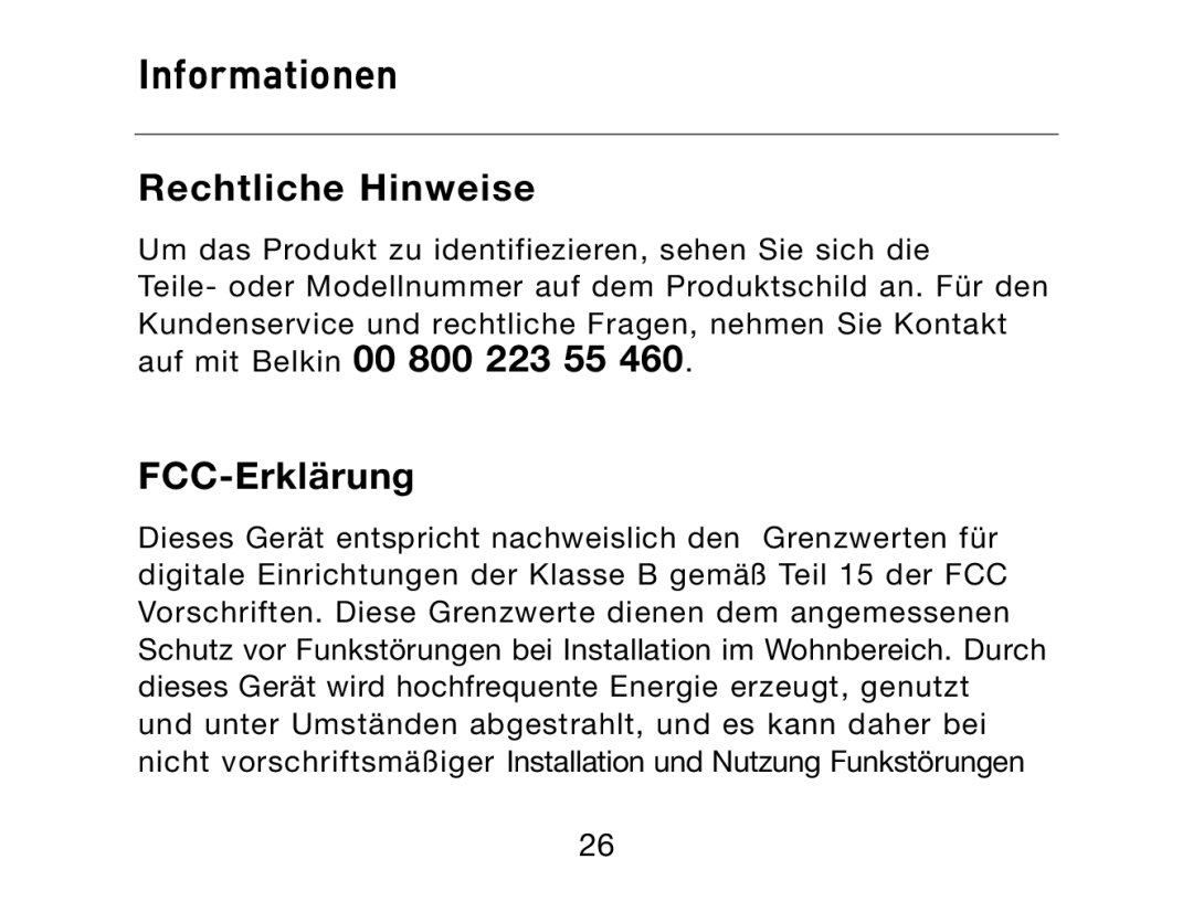 HP Bluetooth Hands-Free Headset F8T061ea manual Informationen, Rechtliche Hinweise, FCC-Erklärung 