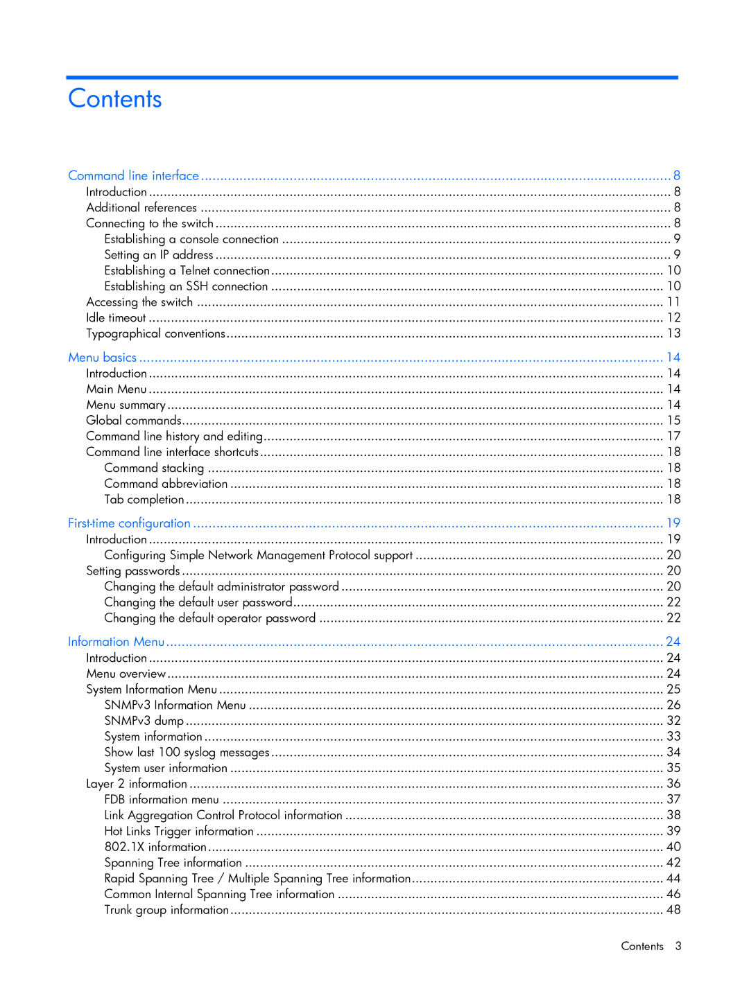 HP BMD00022 manual Contents 