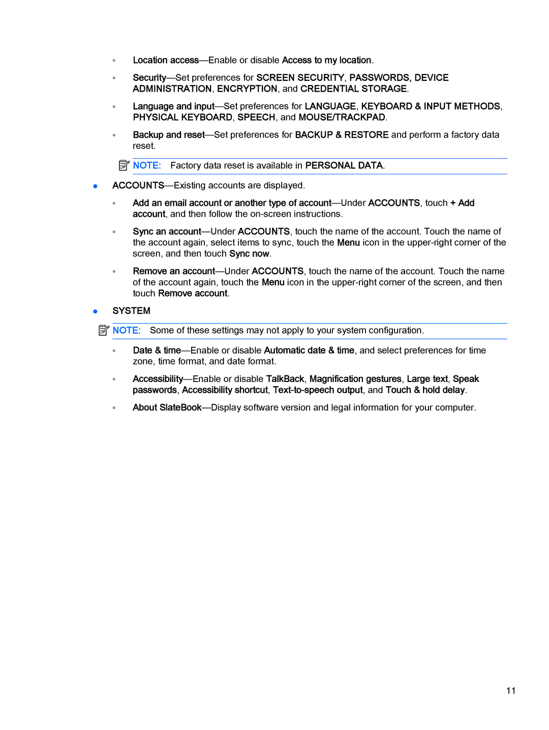 HP Book 14-p091nr, Book 14-p010nr, Book 14-p001xx manual Location access-Enable or disable Access to my location, System 