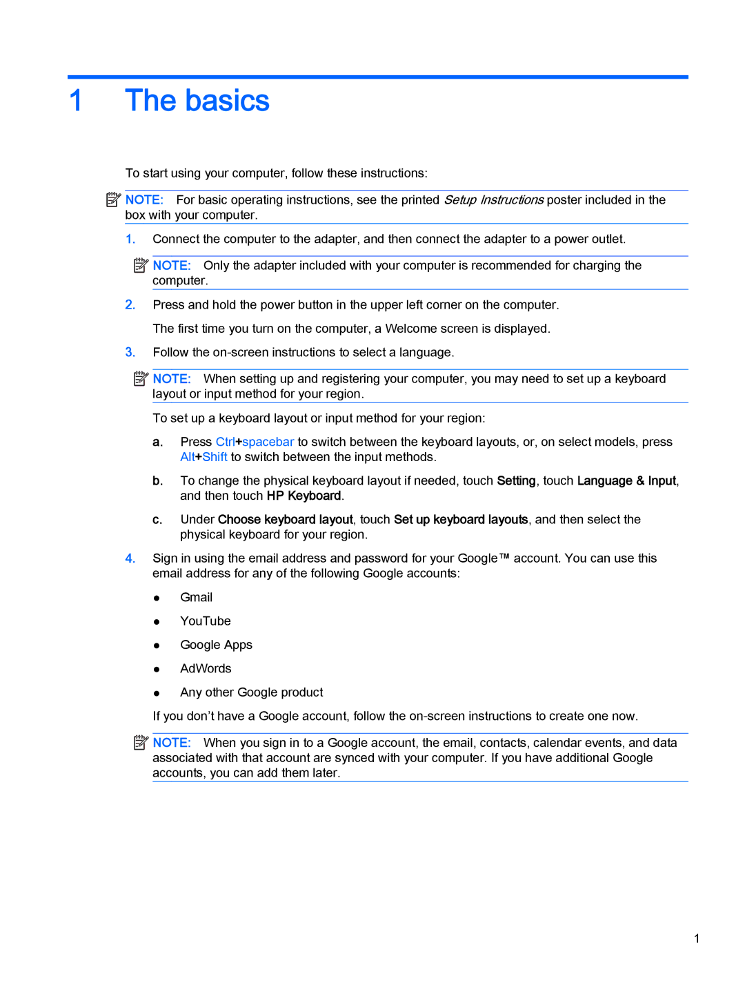 HP Book 14-p001xx, Book 14-p091nr, Book 14-p010nr manual Basics 