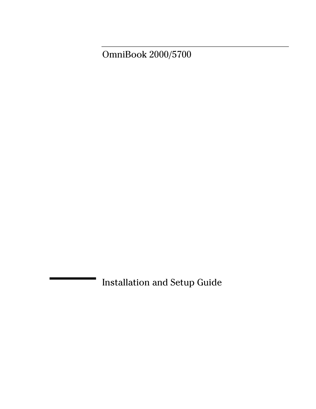 HP manual OmniBook 2000/5700 Installation and Setup Guide 