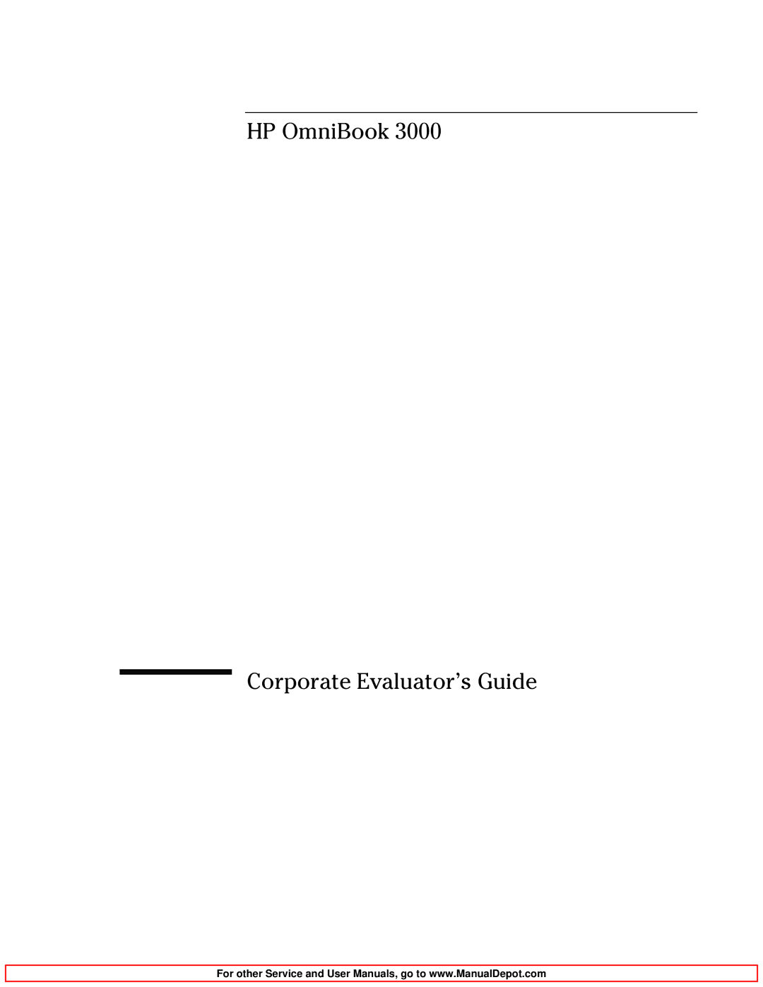 HP BOOK 3000 manual HP OmniBook Corporate Evaluator’s Guide 