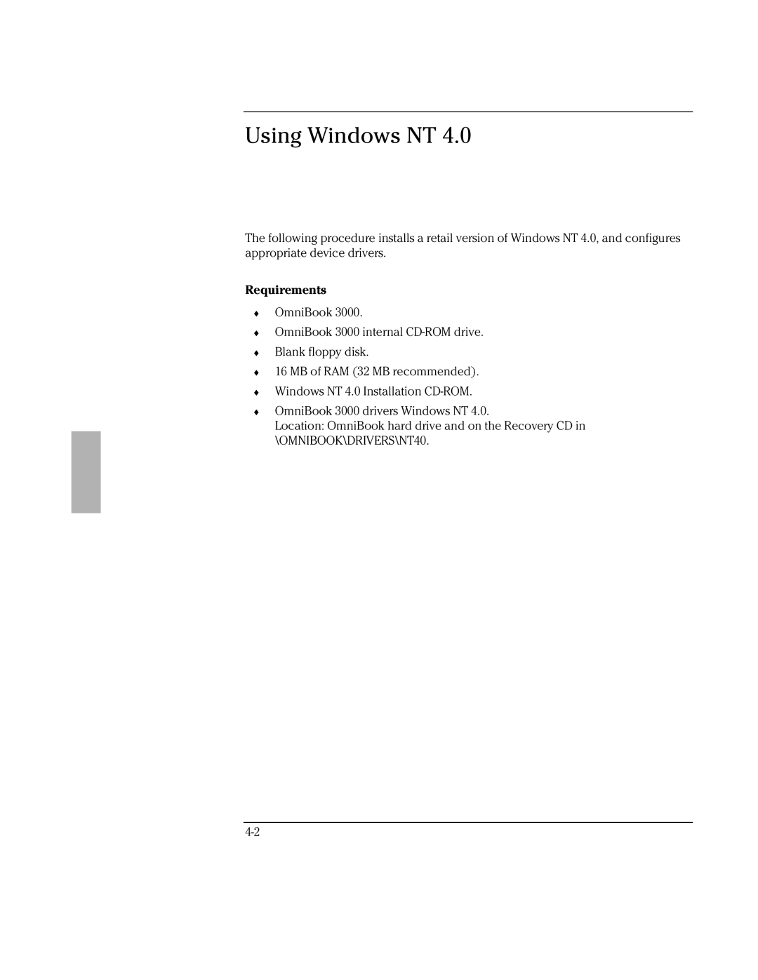 HP BOOK 3000 manual Requirements 