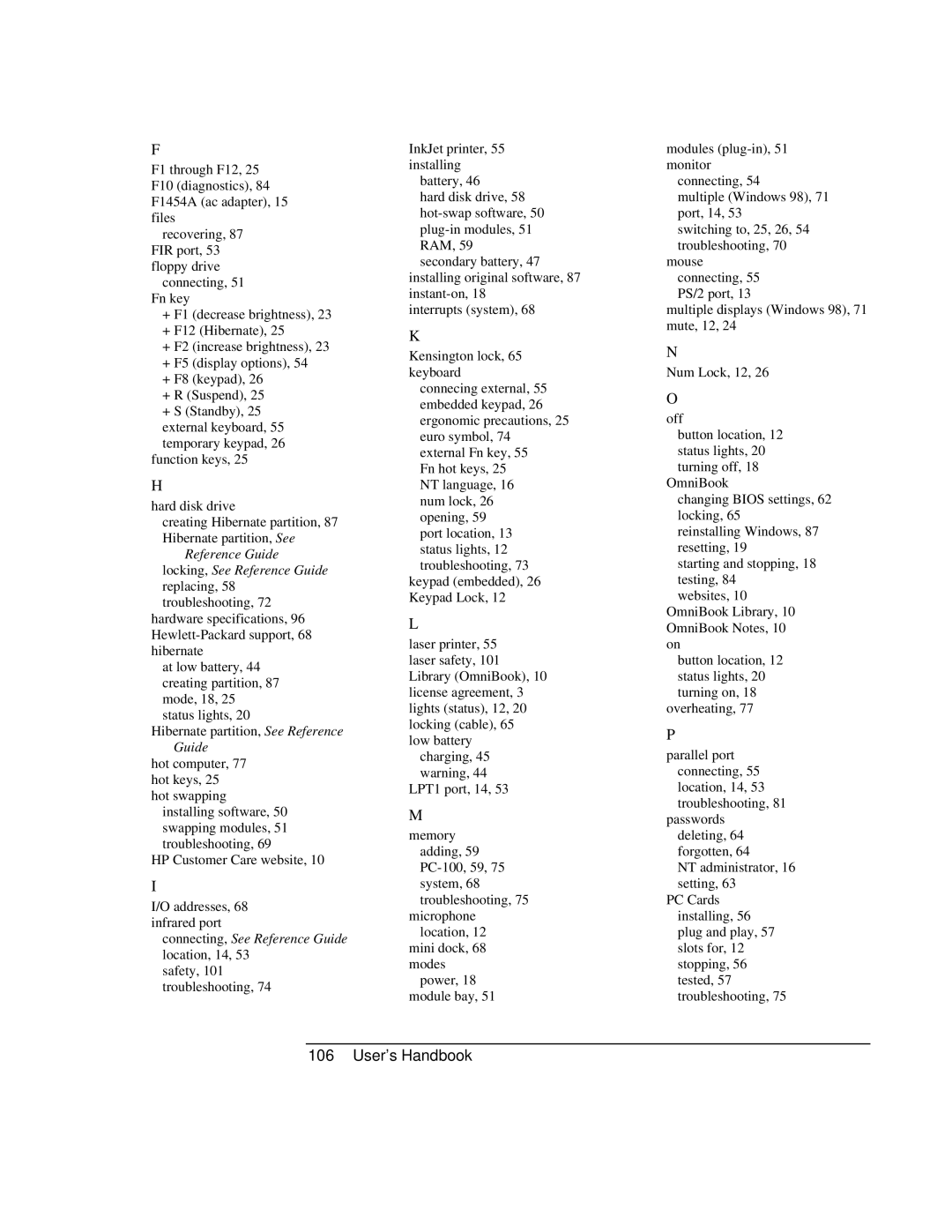 HP Book 4150 manual Connecting, See Reference Guide location, 14 