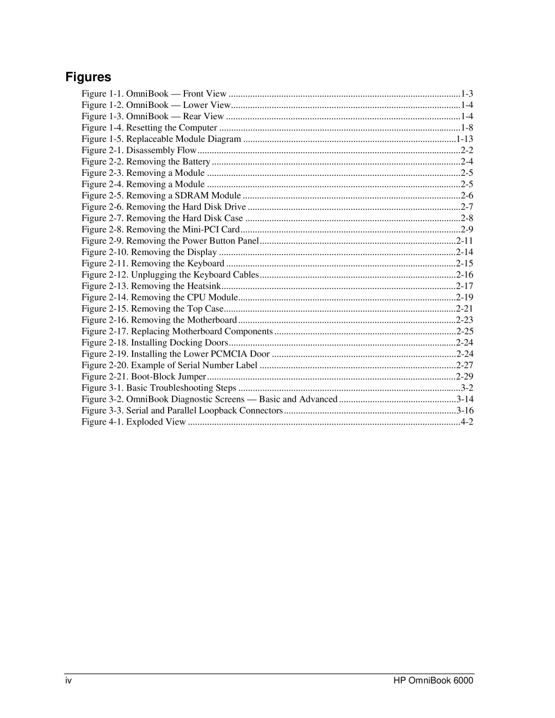 HP Book 6000 manual Figures 