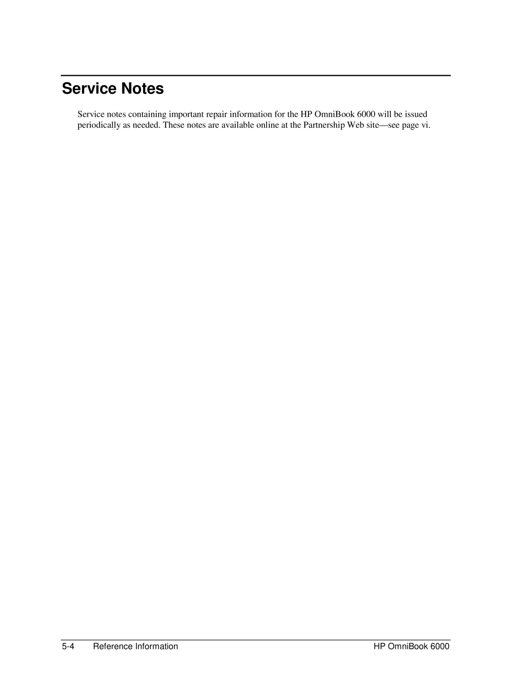 HP Book 6000 manual Service Notes 