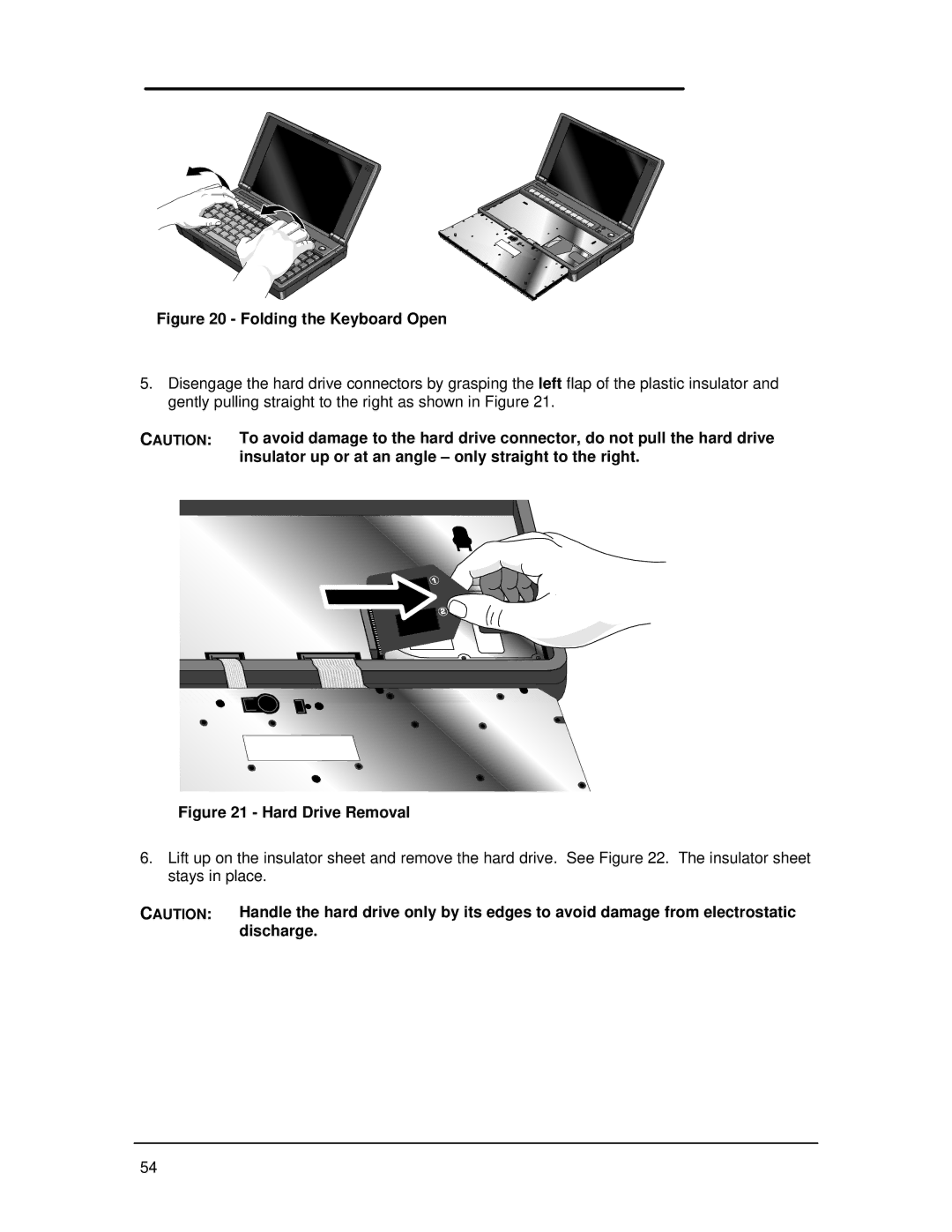 HP Book 800CT manual Folding the Keyboard Open, Discharge 