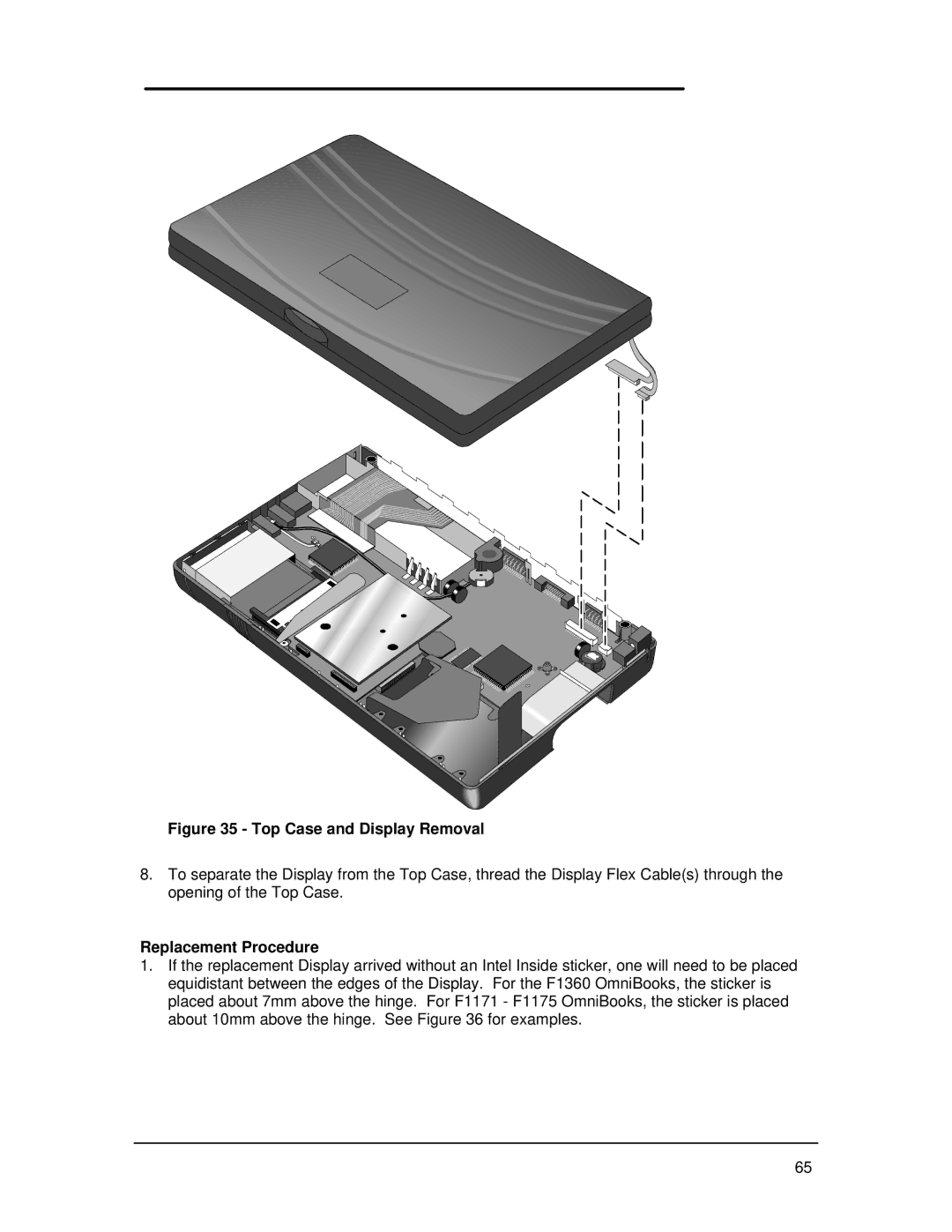 HP Book 800CT manual Top Case and Display Removal 