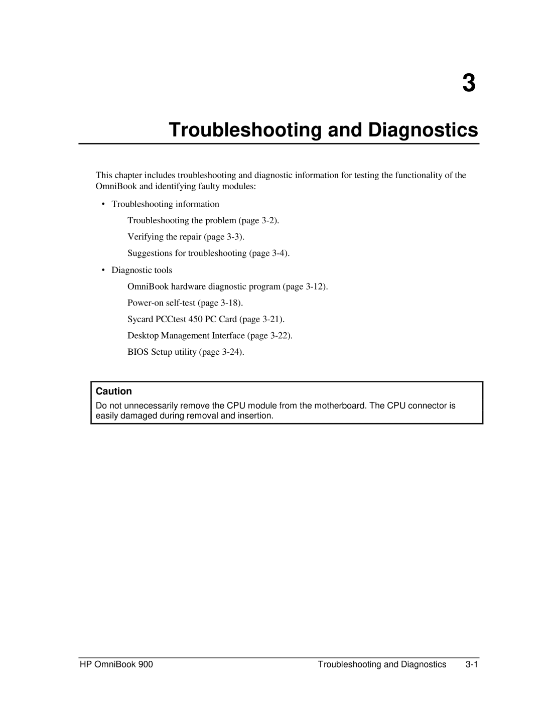 HP Book 900 manual Troubleshooting and Diagnostics 