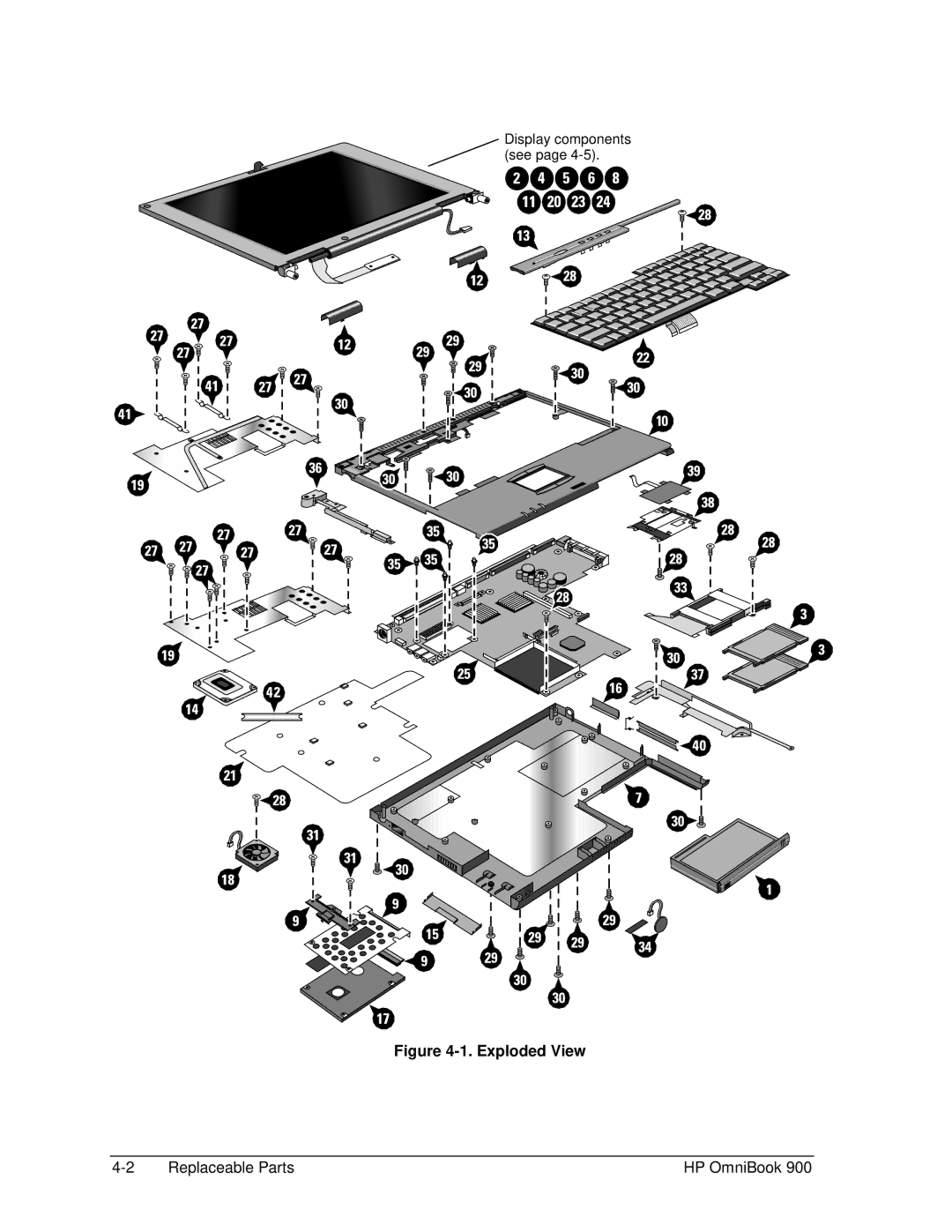 HP Book 900 manual Exploded View 