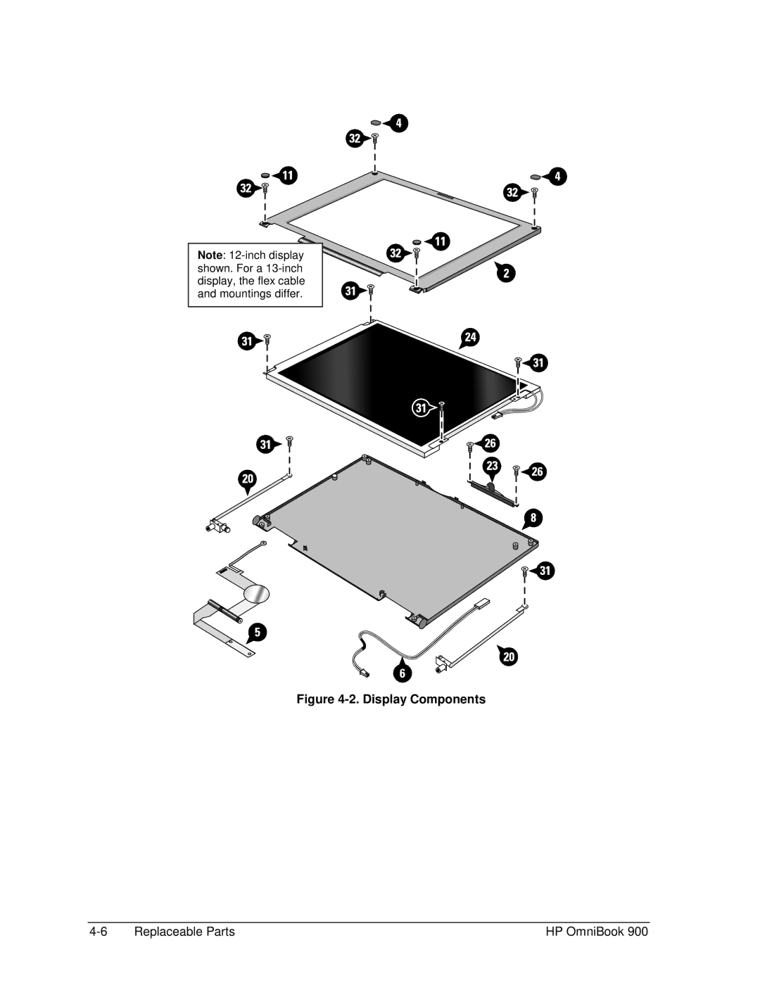 HP Book 900 manual Display Components 