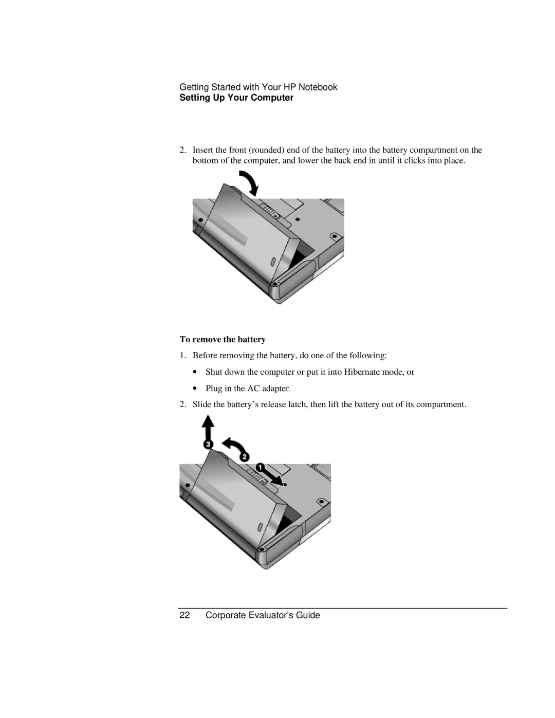 HP Book vt6200 manual To remove the battery 