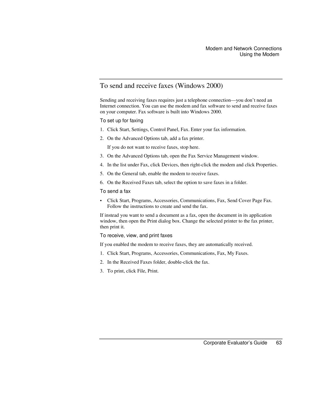 HP Book vt6200 To send and receive faxes Windows, To set up for faxing, To send a fax, To receive, view, and print faxes 