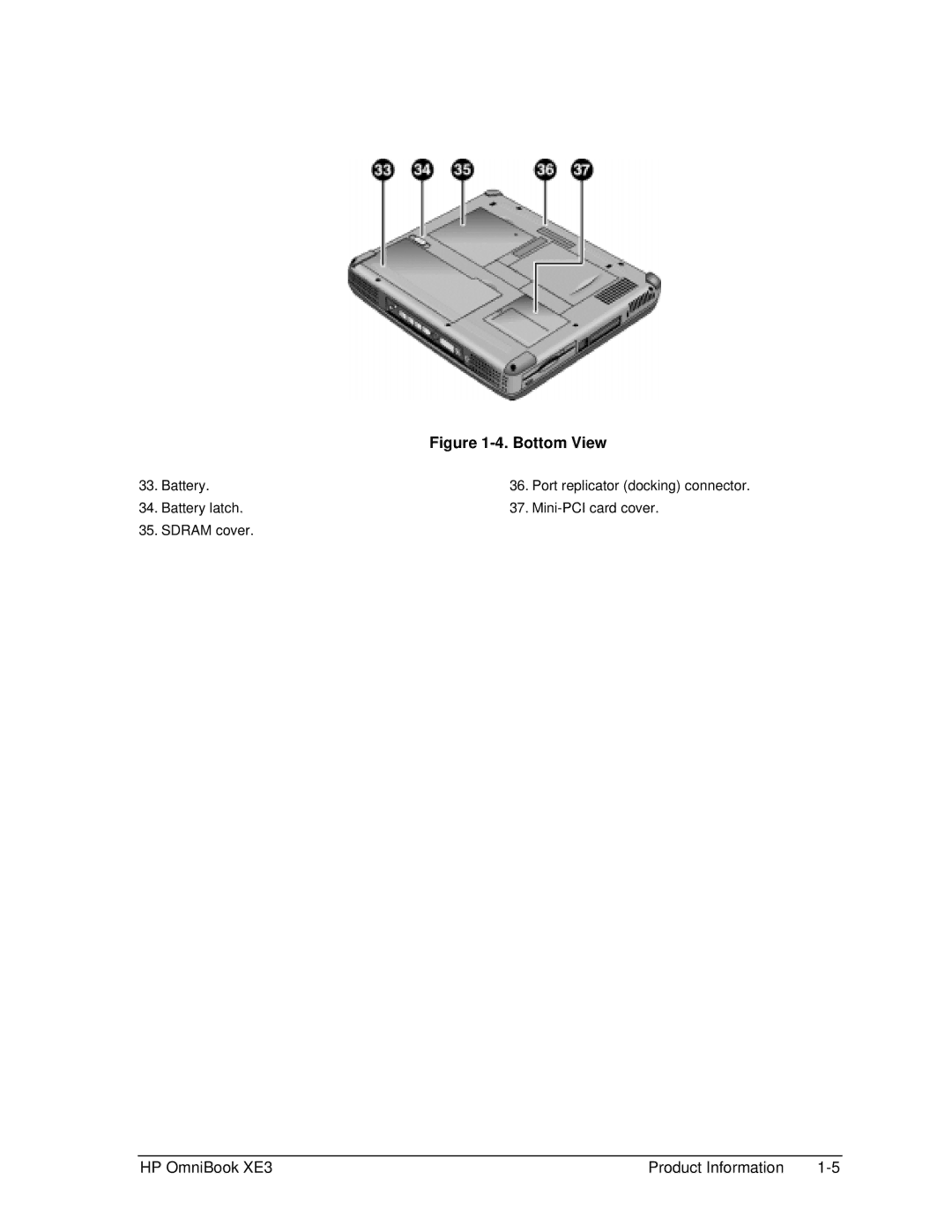 HP BOOK XE3 manual Bottom View 