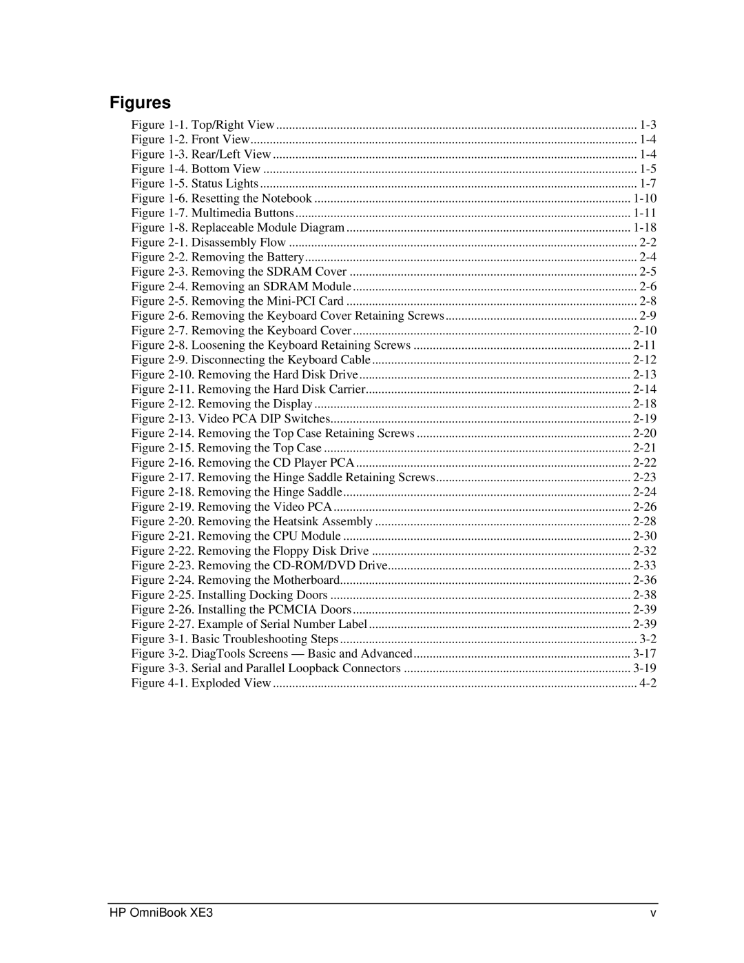 HP BOOK XE3 manual Figures 