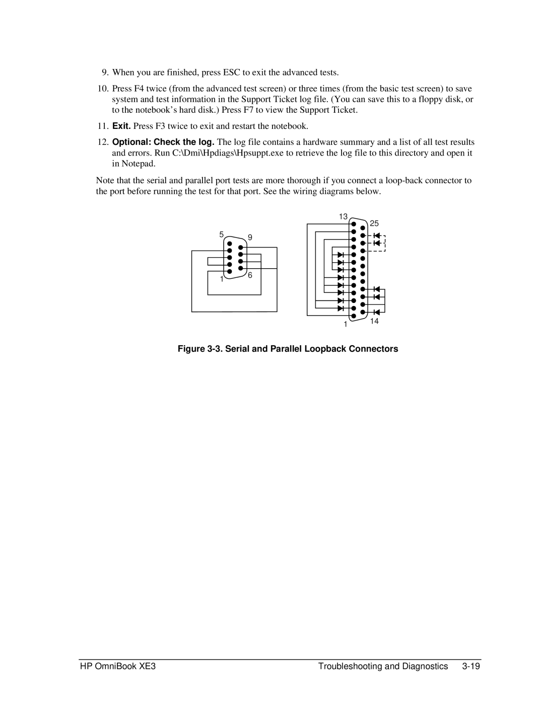 HP BOOK XE3 manual Serial and Parallel Loopback Connectors 