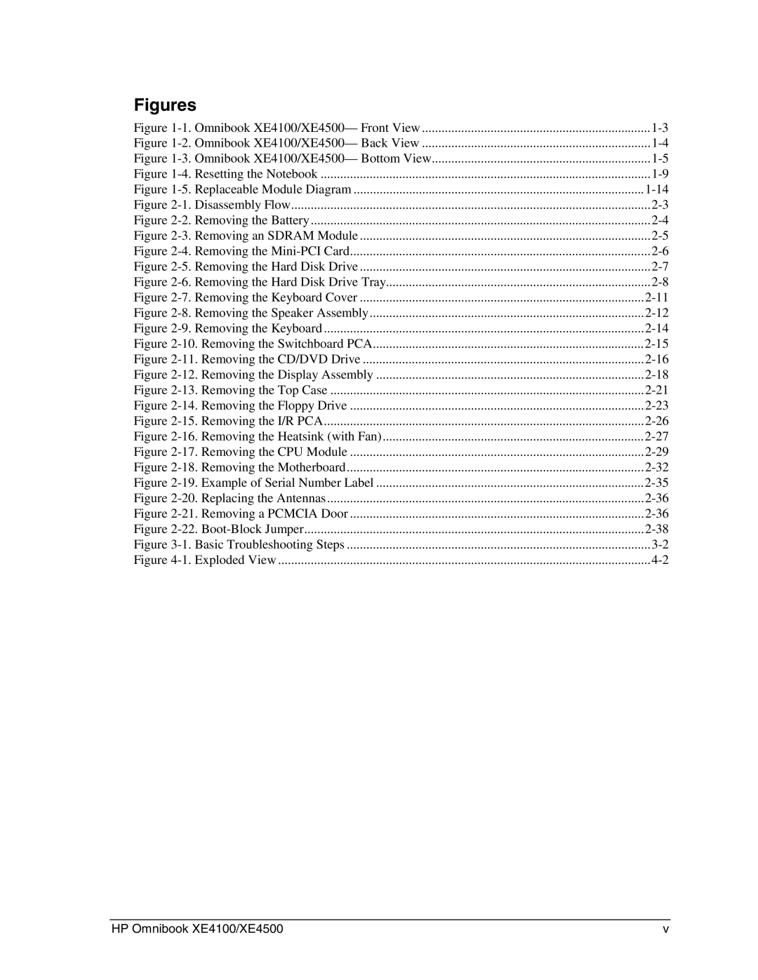 HP BOOK XE4500 manual Figures 