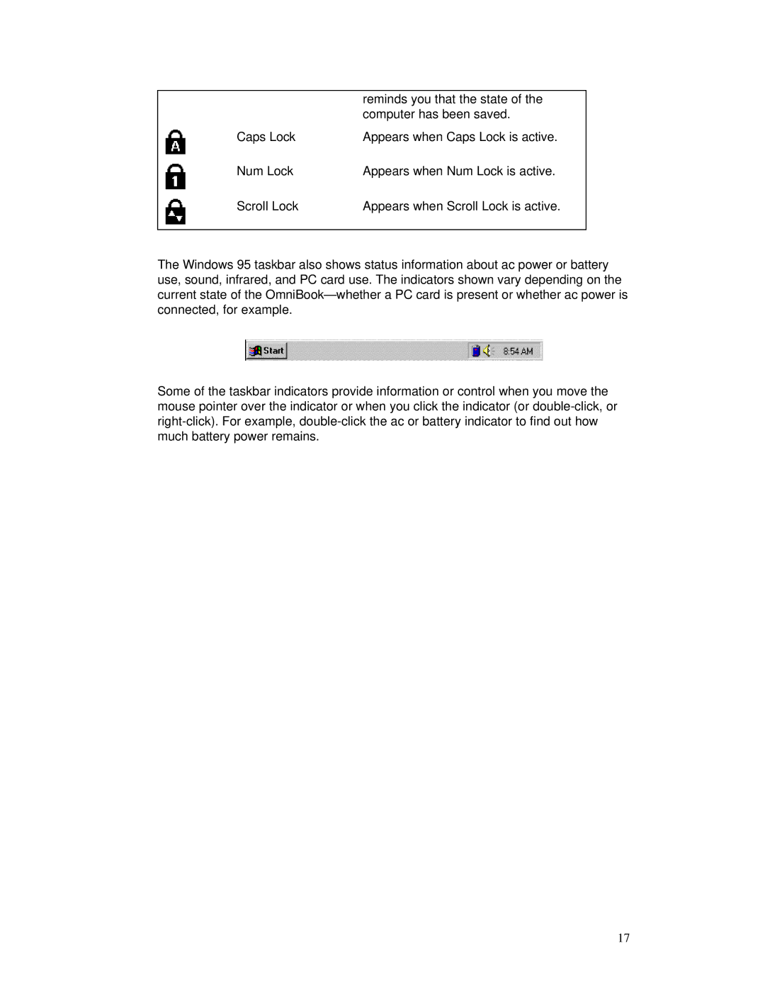 HP Book manual Reminds you that the state 