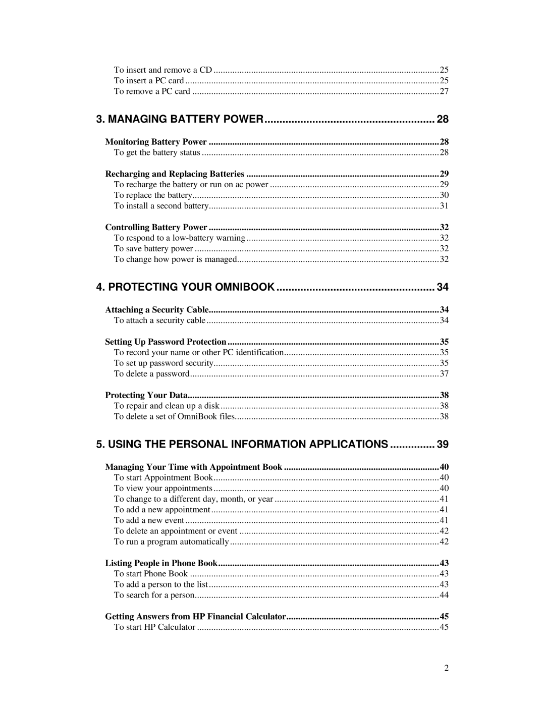 HP Book manual Managing Battery Power 