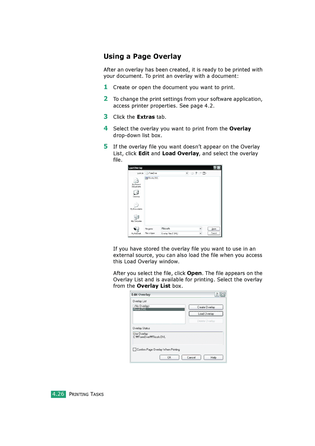 HP BP20N manual Using a Page Overlay 