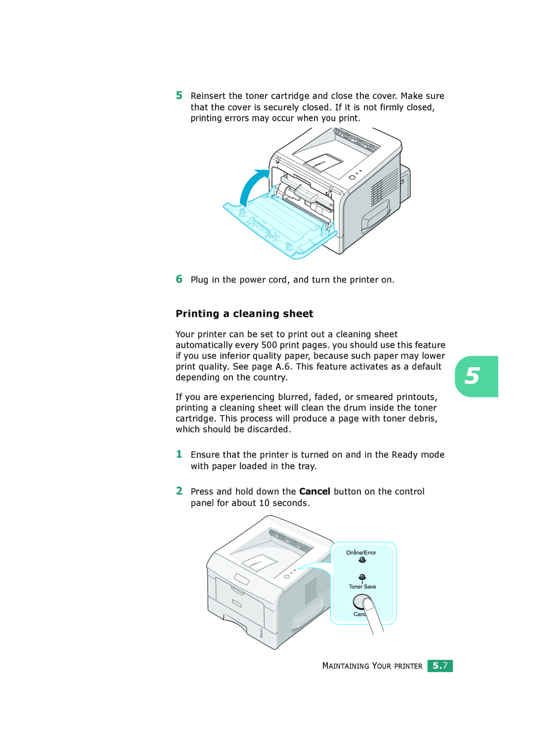 HP BP20N manual Printing a cleaning sheet 