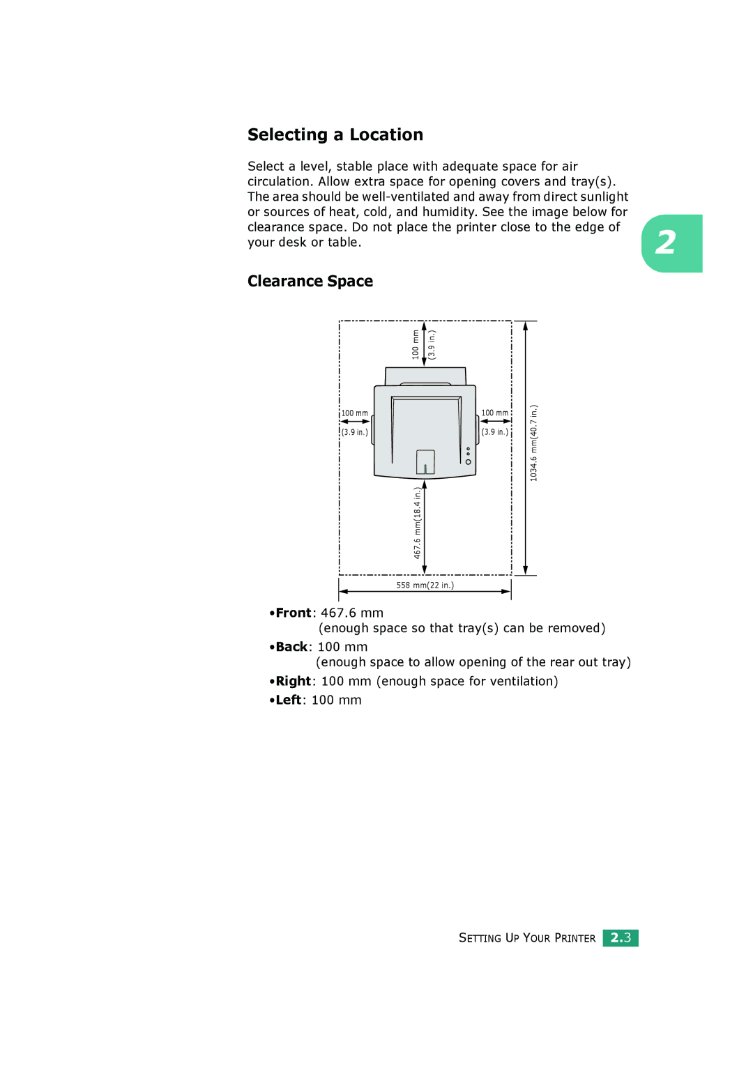 HP BP20N manual Selecting a Location, Your desk or table 