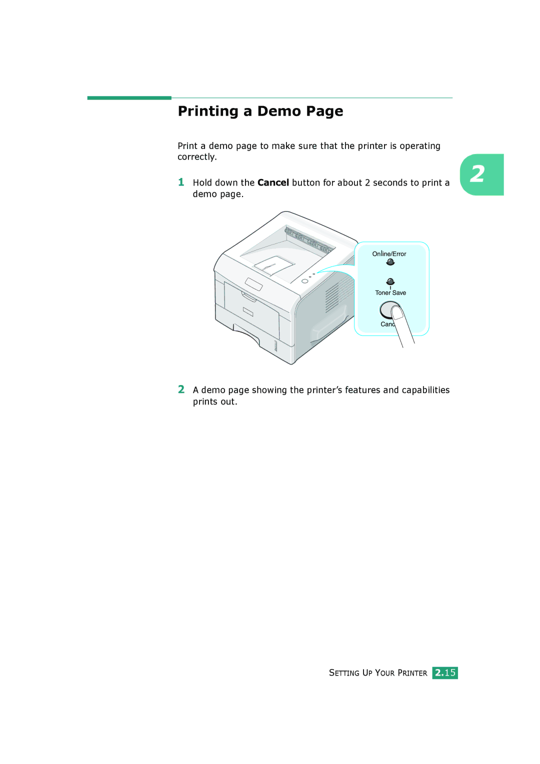 HP BP20N manual Printing a Demo 