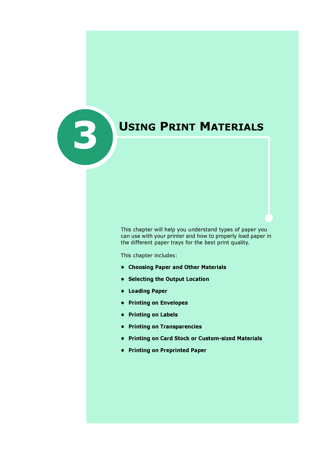 HP BP20N manual Using Print Materials 