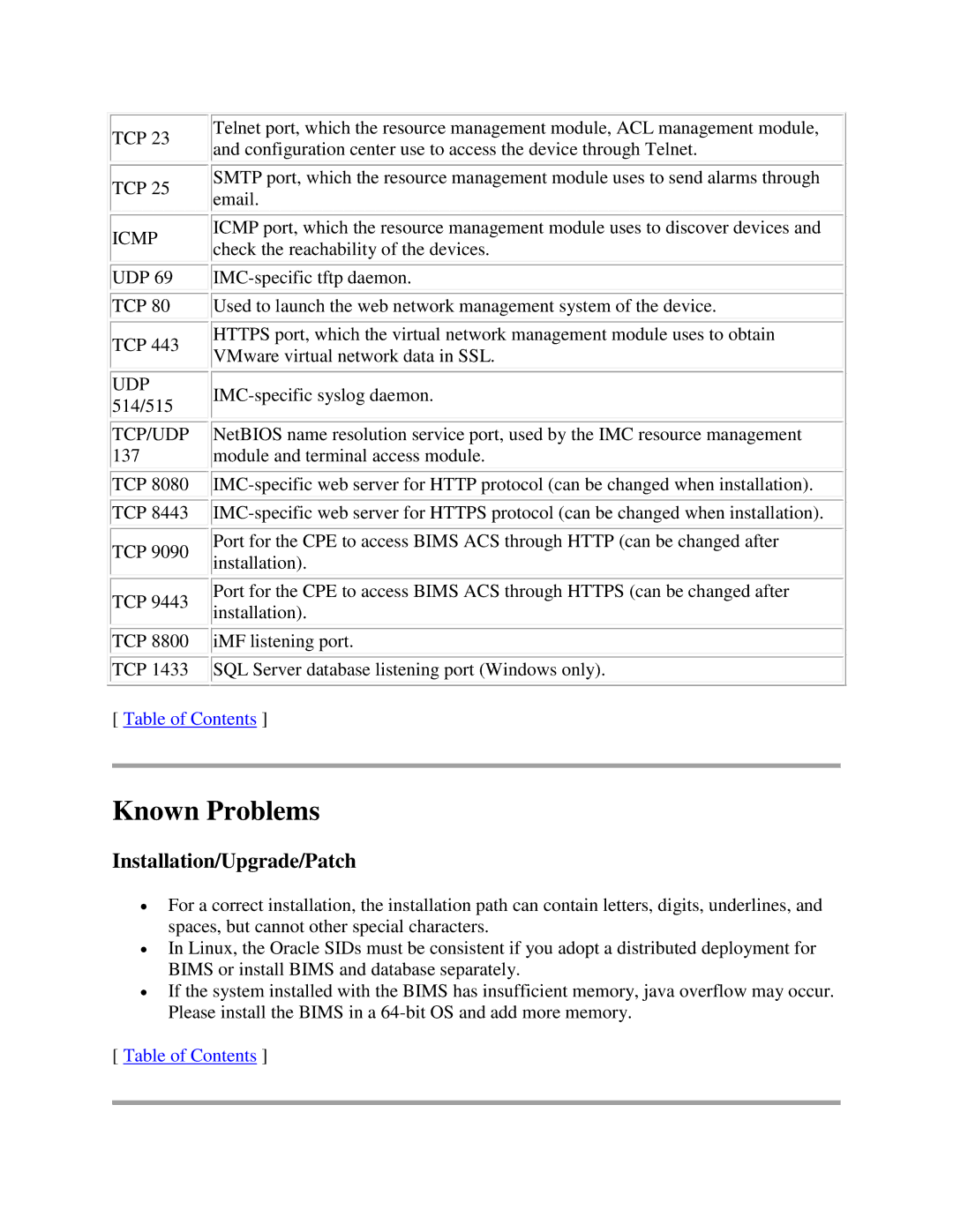 HP Branch Intellectual Management System Software manual Known Problems, Installation/Upgrade/Patch 