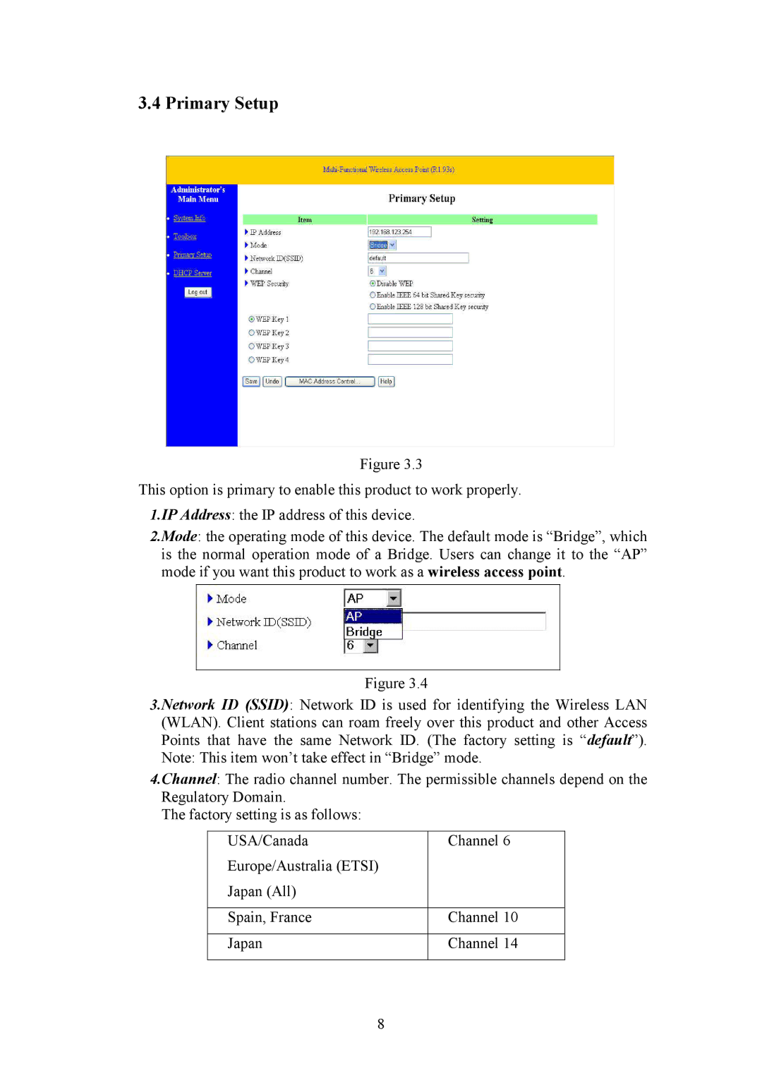 HP Bridge manual Primary Setup 