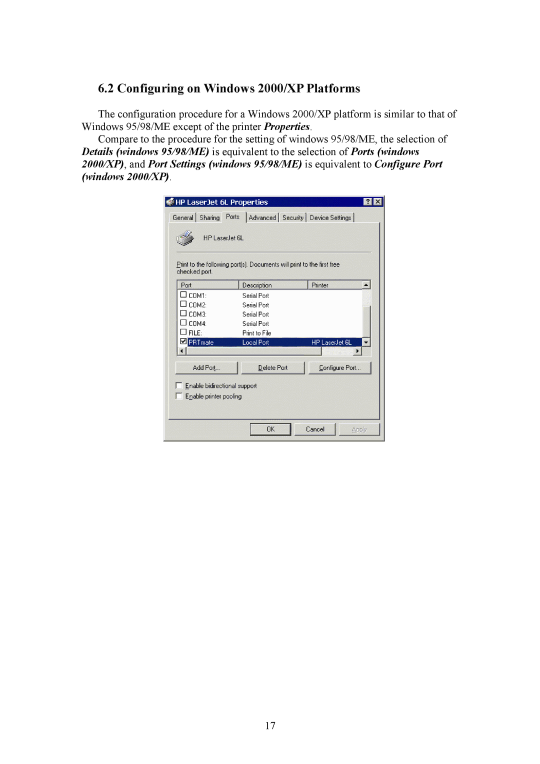 HP Bridge manual Configuring on Windows 2000/XP Platforms 