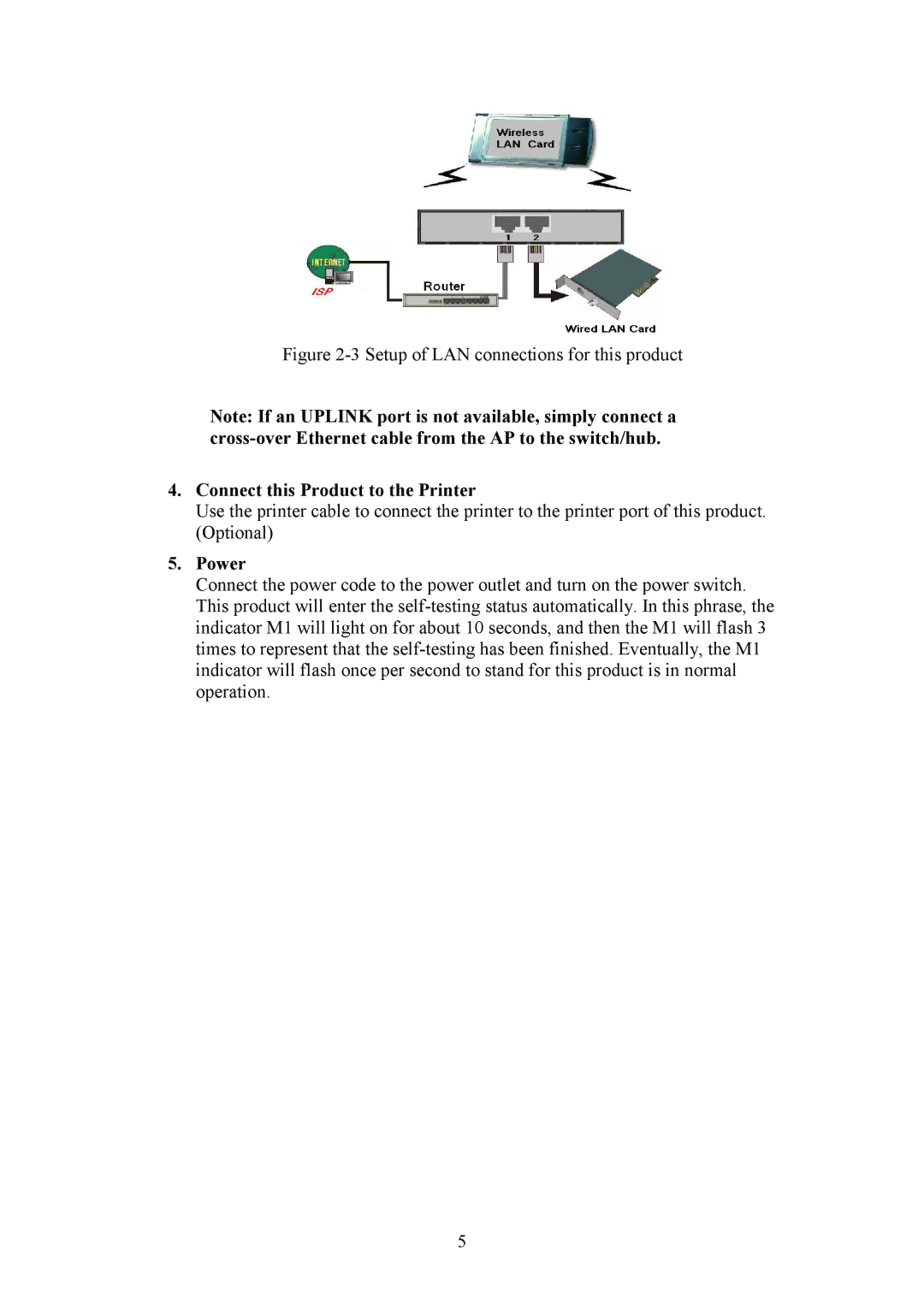 HP Bridge manual Connect this Product to the Printer, Power 