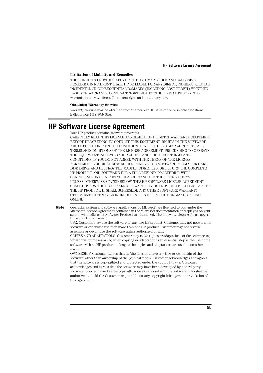 HP BrioBA410 manual HP Software License Agreement 