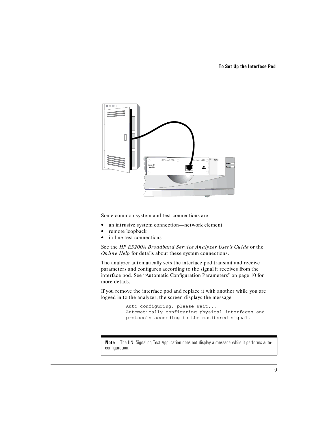 HP Broadband Service Analyzer manual To Set Up the Interface Pod 