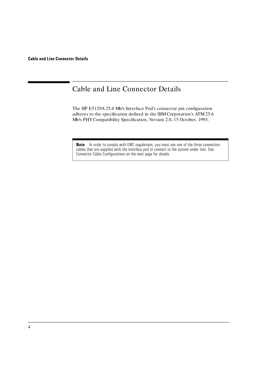 HP Broadband Service Analyzer manual Cable and Line Connector Details 