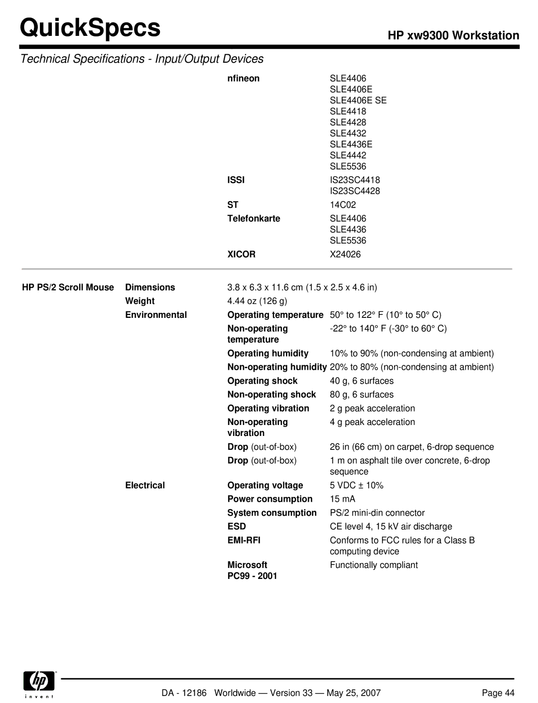 HP Broadcom NetXtreme Gigabit Ethernet I EA833AA manual Issi, Xicor, Emi-Rfi 