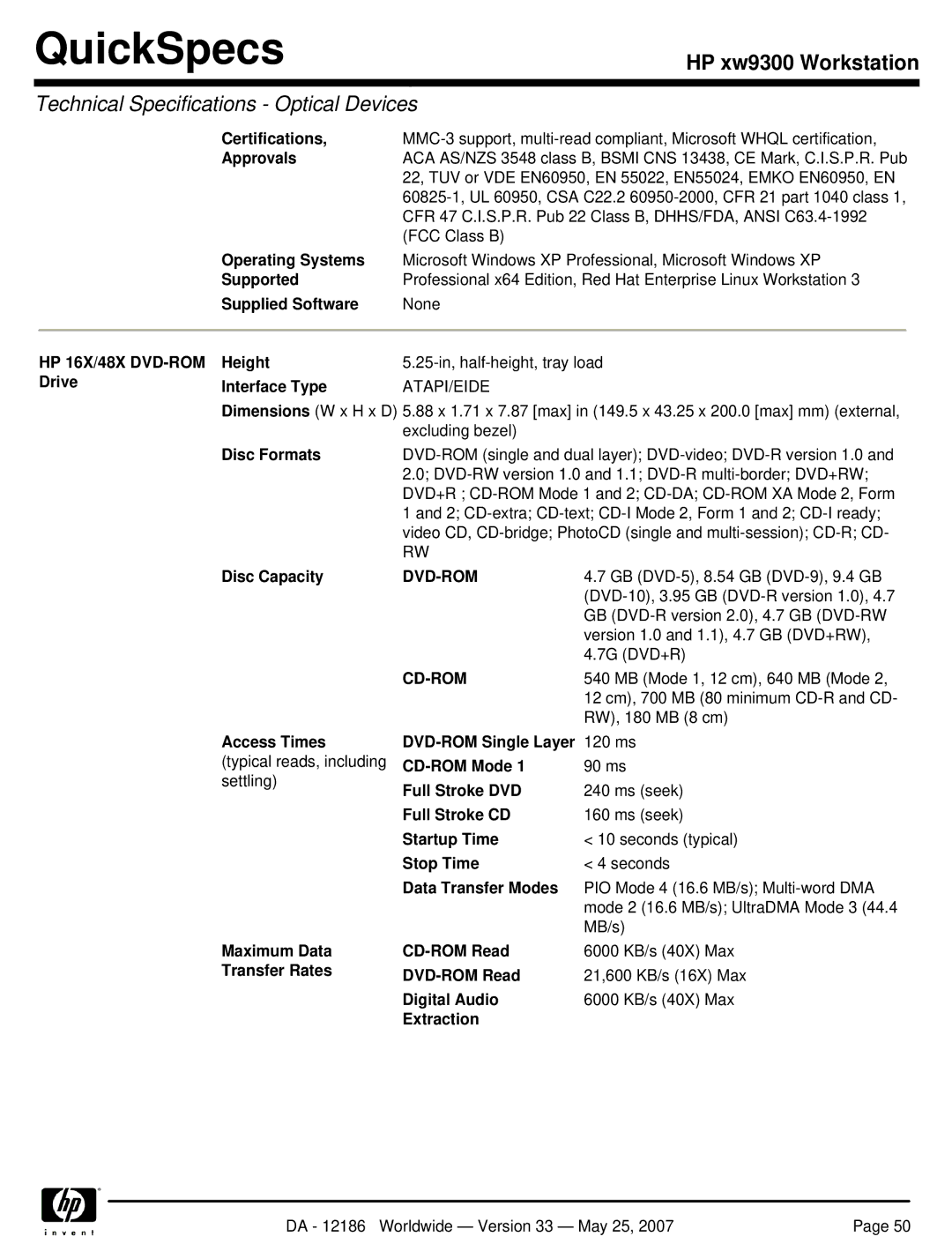 HP Broadcom NetXtreme Gigabit Ethernet I EA833AA manual Dvd-Rom, Cd-Rom 