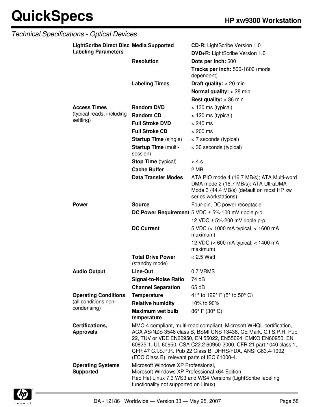 HP Broadcom NetXtreme Gigabit Ethernet I EA833AA manual LightScribe Direct Disc Media Supported, Labeling Parameters 