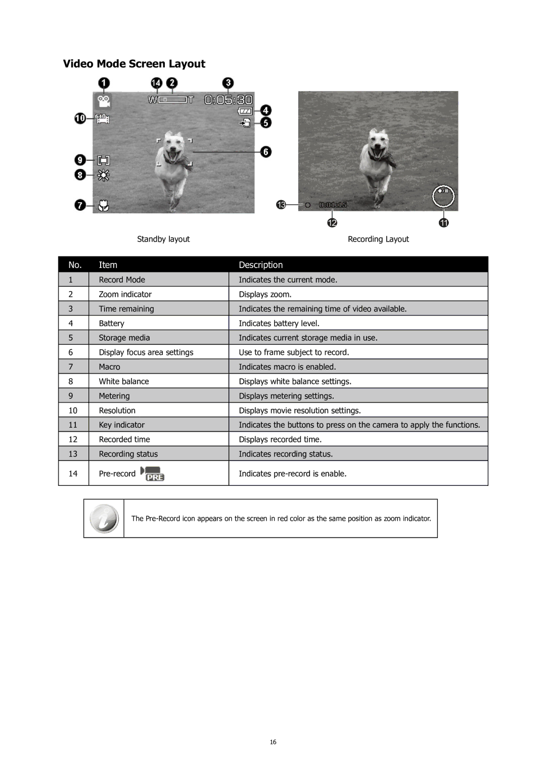 HP C-200 manual Video Mode Screen Layout 