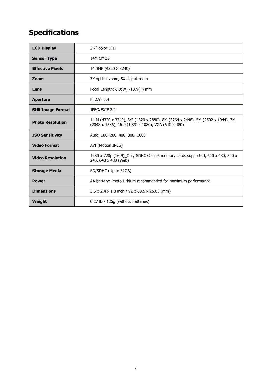 HP C-200 manual Specifications 